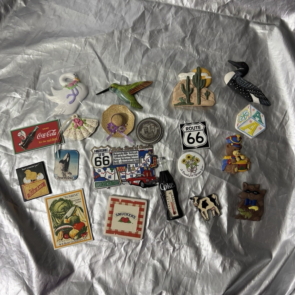 Vintage Refrigerator Magnets Lot Coca Cola Travel Destination Souvenirs USA